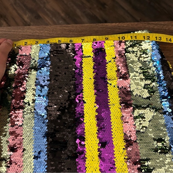 DO+BE Sequin Striped Mini Skirt - Multicolor S - Picture 5 of 8